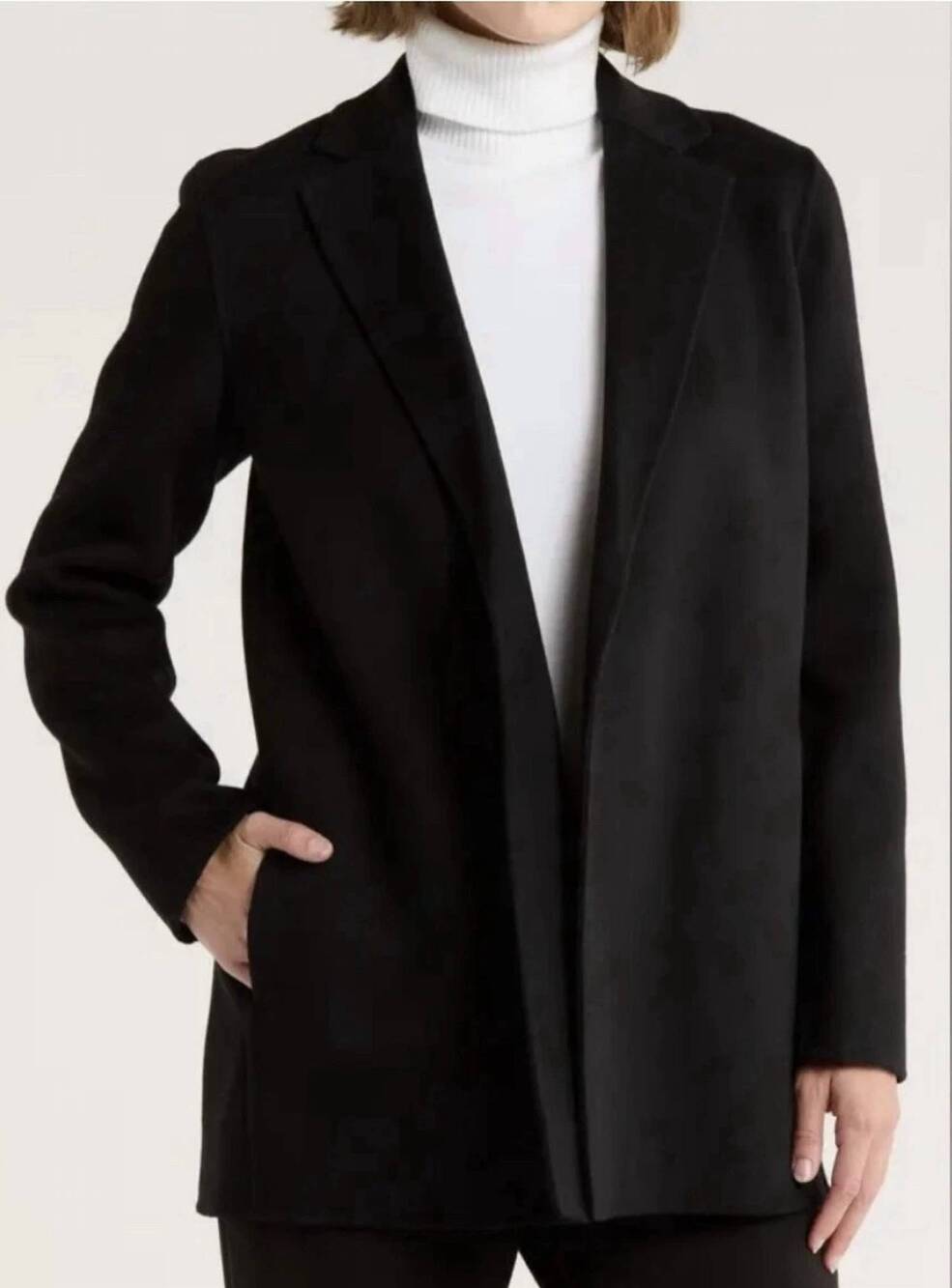NEW THEORY sileena coat in black
